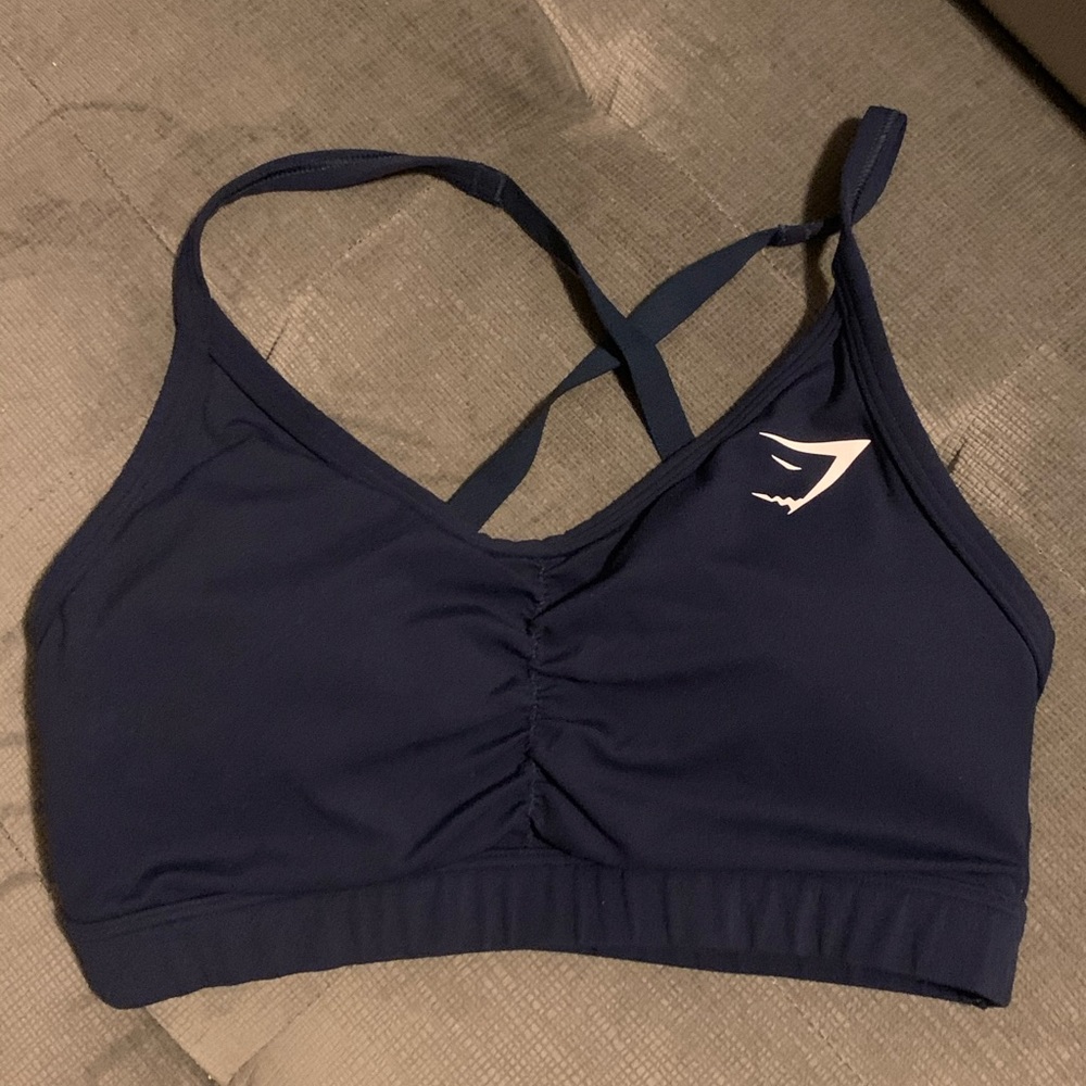Gymshark Ruched Training Bra XS Blue